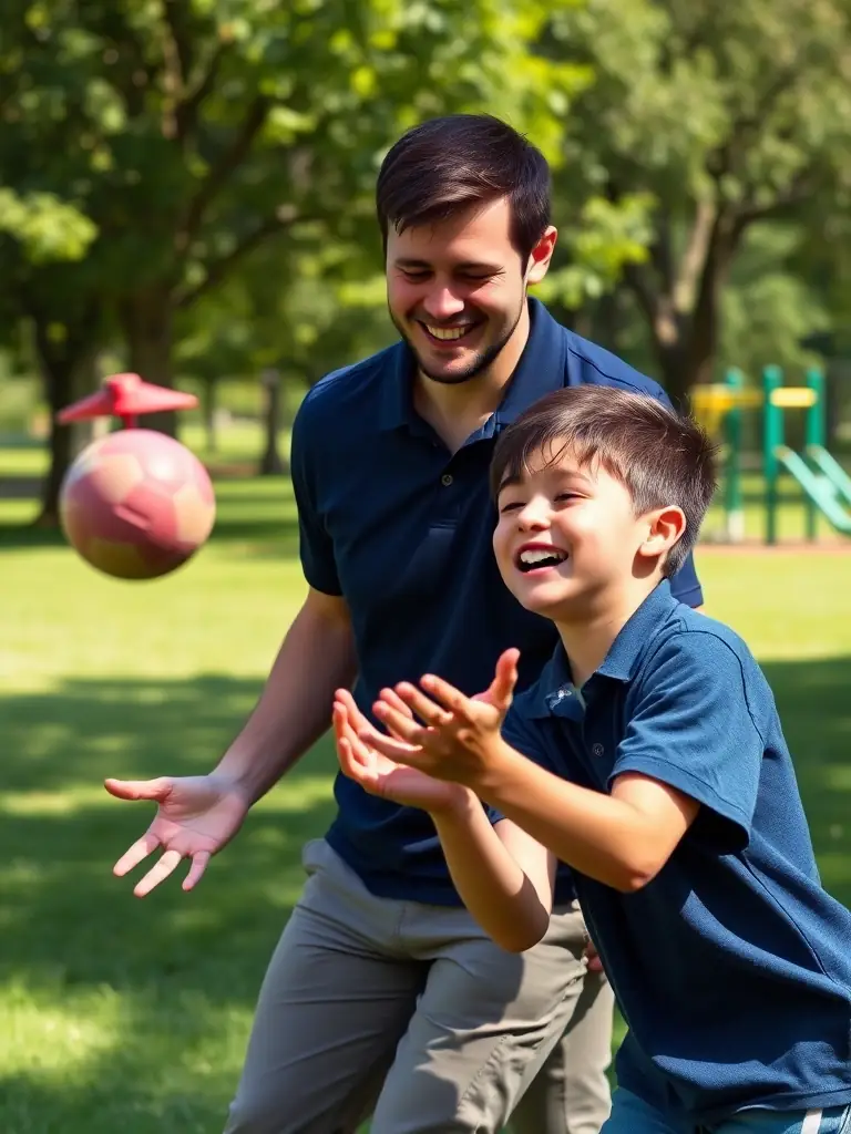 A dedicated direct support professional engaging in a recreational activity with an individual with developmental disabilities, showcasing community inclusion.